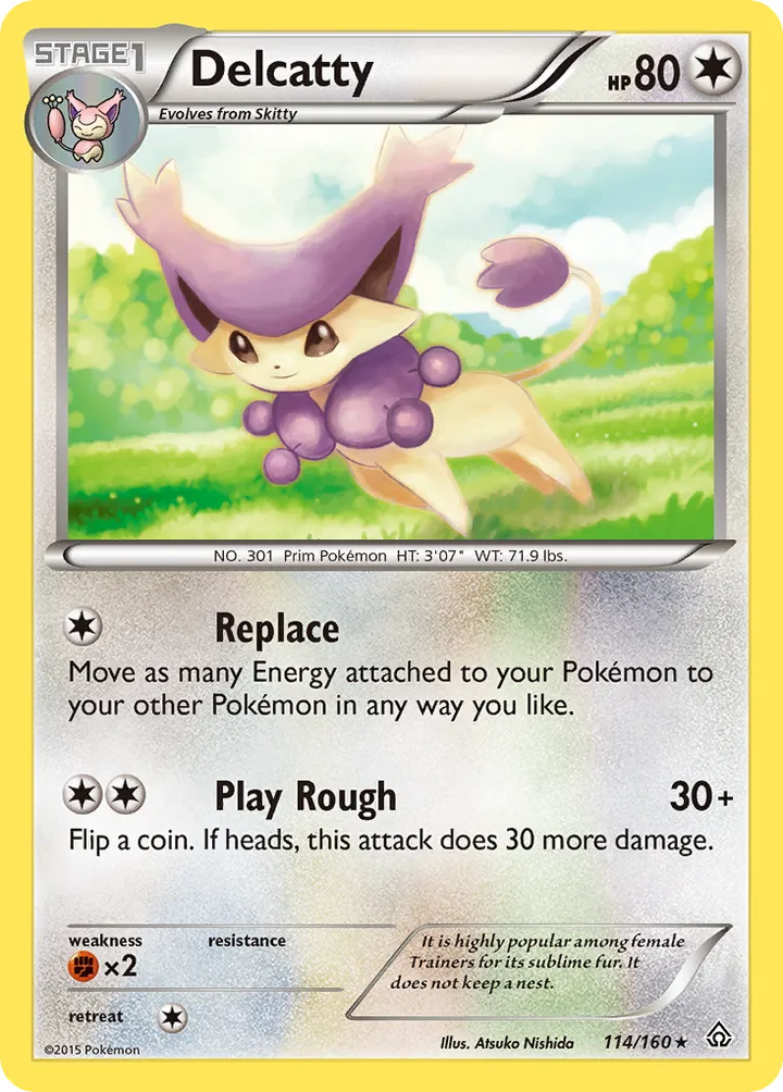 XY—Primal Clash 영어판 Delcatty 114 카드 앞면