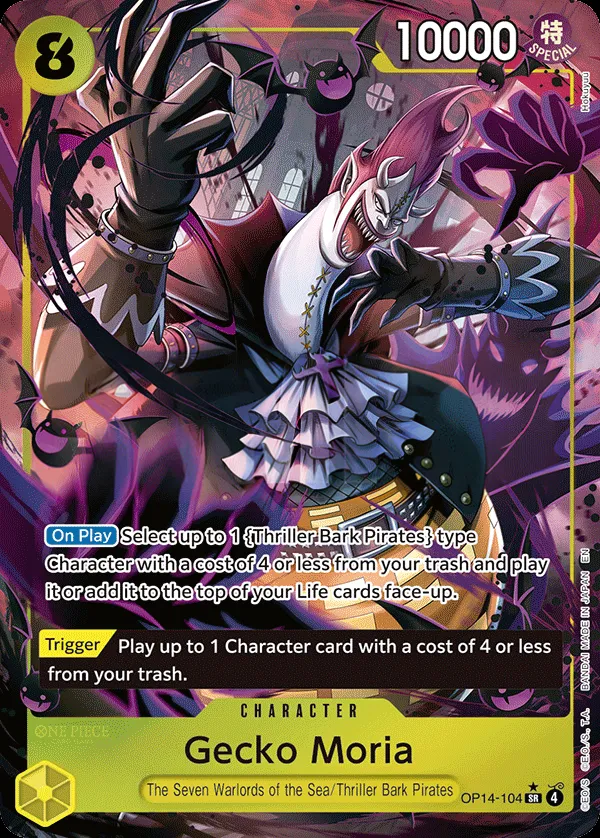 The Azure Sea's Seven 英語版 Gecko Moria OP14-104 · パラレル カード表面