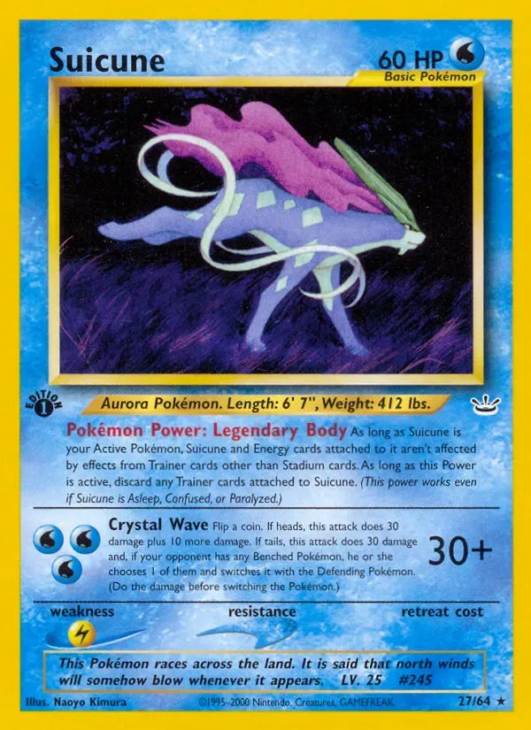 Neo Revelation 英語版 Suicune 27 カード表面