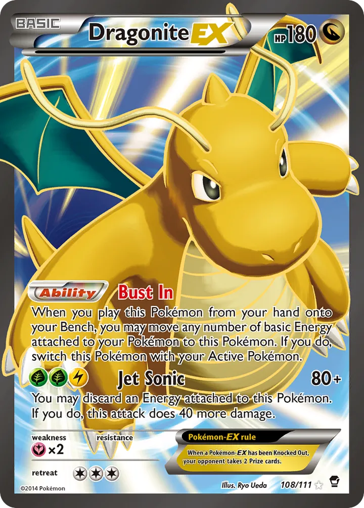 XY—Furious Fists 英語版 Dragonite-EX 108 カード表面