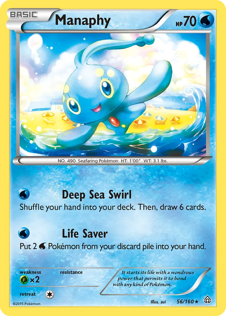 XY—Primal Clash 영어판 Manaphy 56 카드 앞면
