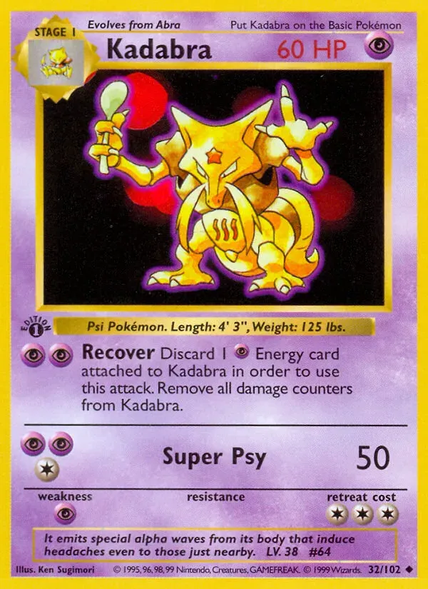 Base Set 英語版 Kadabra 32 カード表面
