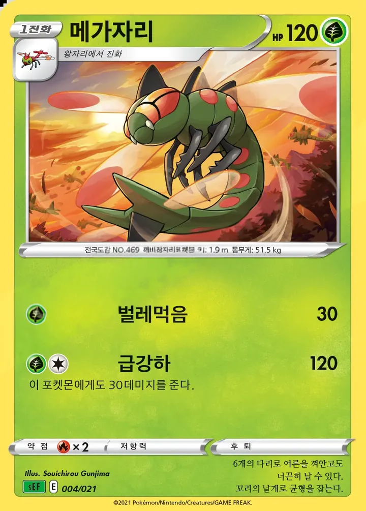 Front of Yanmega 4, 소드&실드 스타터 세트 VMAX 「이상해꽃」 Korean