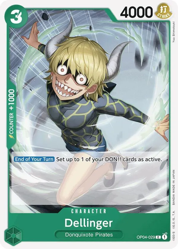 Front of Dellinger OP04-029 · Reprint, Kingdoms of Intrigue English