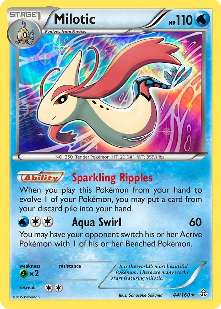 XY—Primal Clash 영어판 Milotic 44 카드 앞면