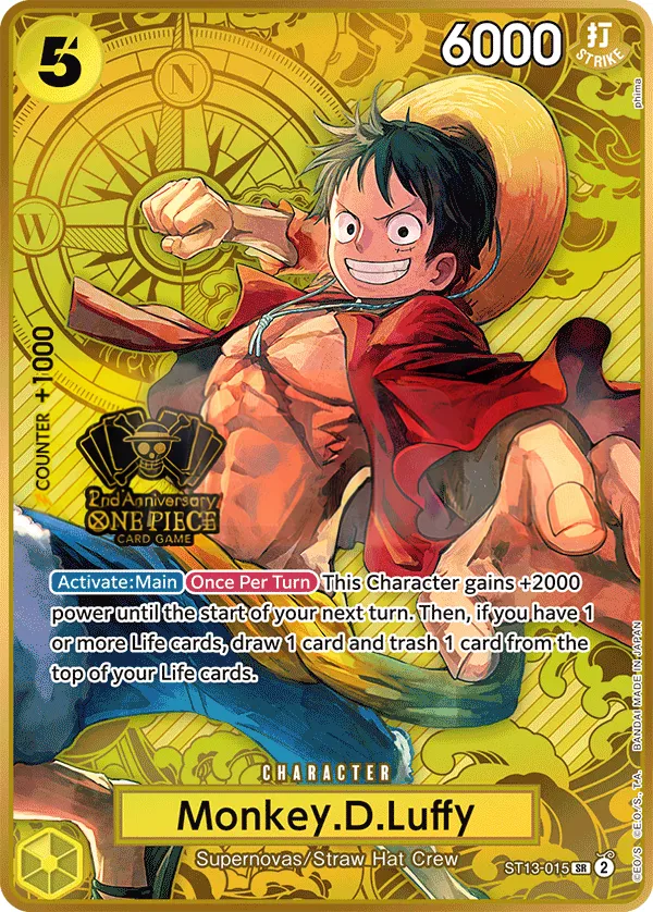 The Three Brothers 英語版 Monkey.D.Luffy ST13-015 · パラレル 2 カード表面