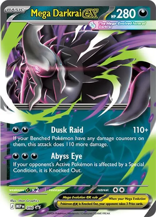 Front of Mega Darkrai ex 90, MEP Black Star Promos English