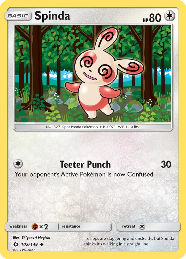 Sun & Moon 영어판 Spinda 102 카드 앞면