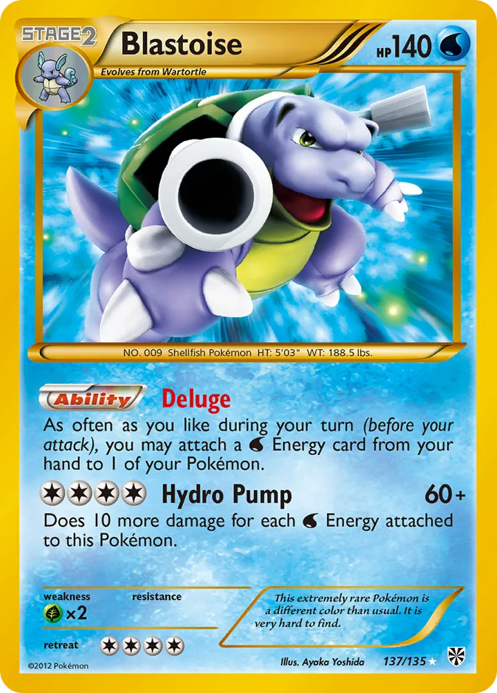 Black & White—Plasma Storm 英語版 Blastoise 137 カード表面