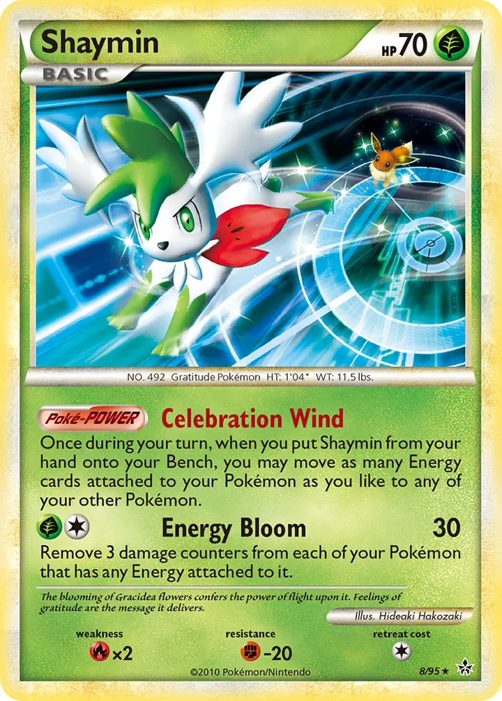 HS—Unleashed 영어판 Shaymin 8 카드 앞면