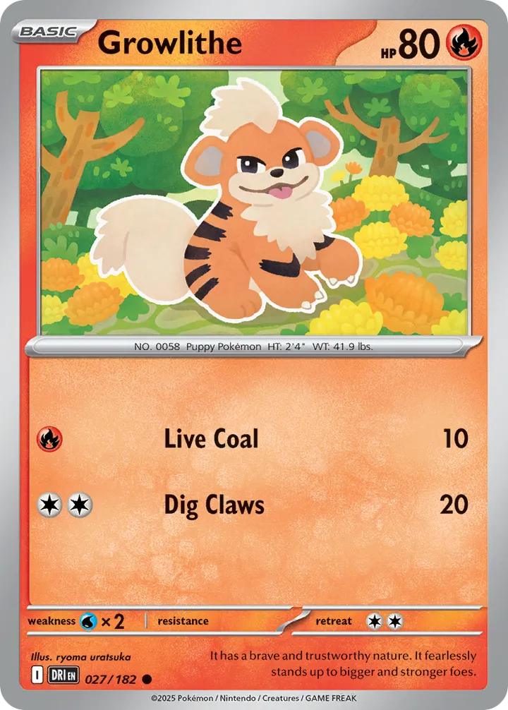 Front of Growlithe 27, Scarlet & Violet—Destined Rivals English