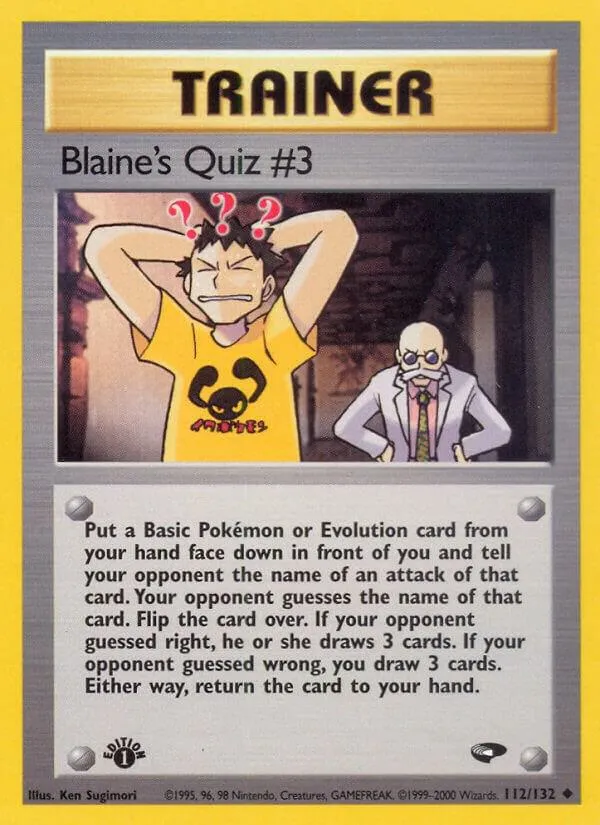Gym Challenge 영어판 Blaine's Quiz #3 112 카드 앞면