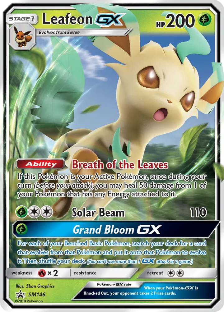 SM Black Star Promos 영어판 Leafeon-GX SM146 카드 앞면