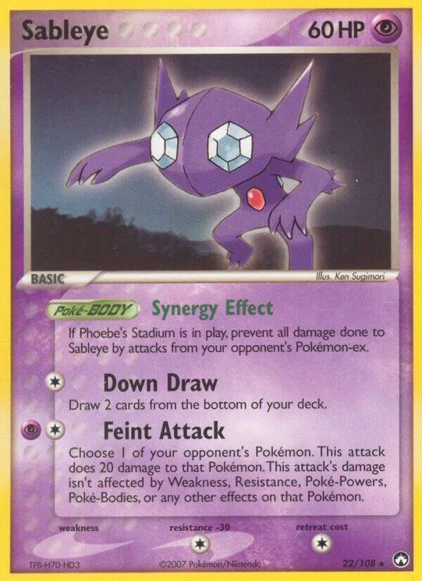 EX Power Keepers 영어판 Sableye 22 카드 앞면