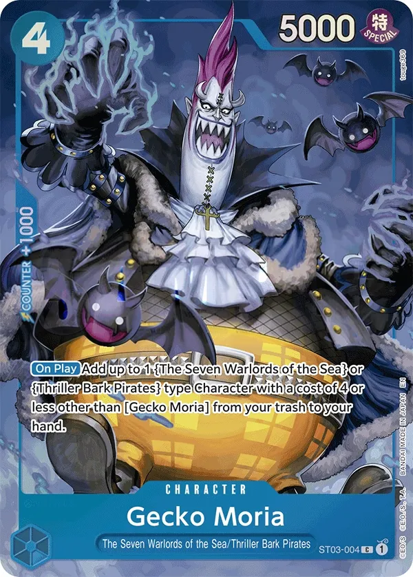The Seven Warlords of the Sea 영어판 Gecko Moria ST03-004 · 패럴렐 3 카드 앞면