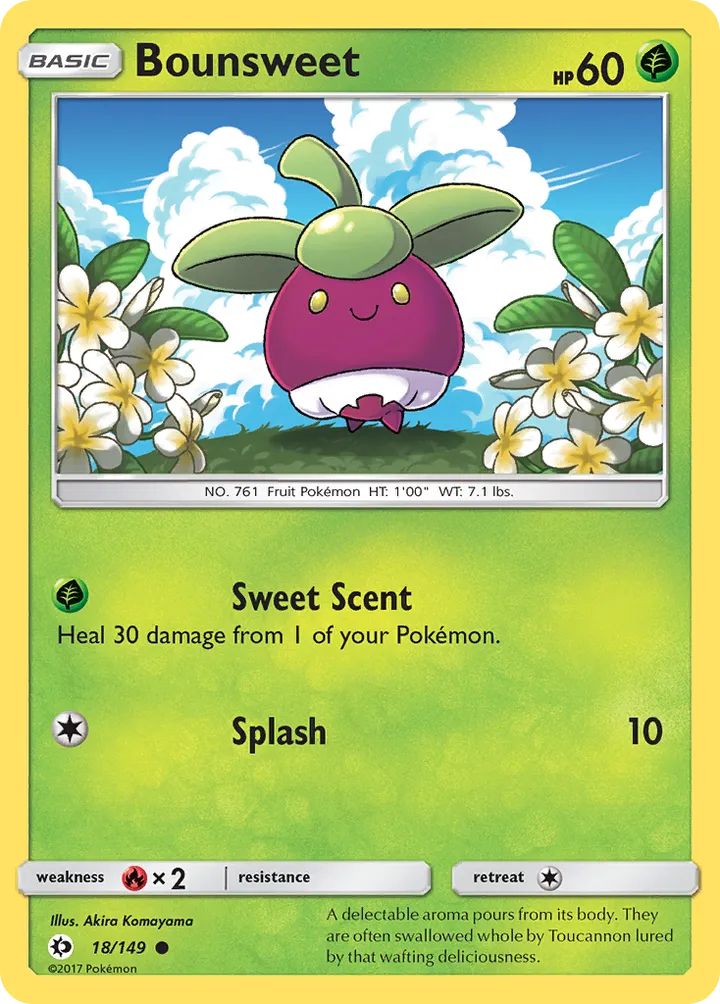 Sun & Moon 英語版 Bounsweet 18 カード表面