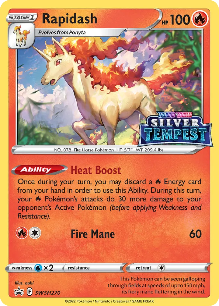 SWSH Black Star Promos 영어판 Rapidash SWSH270 카드 앞면