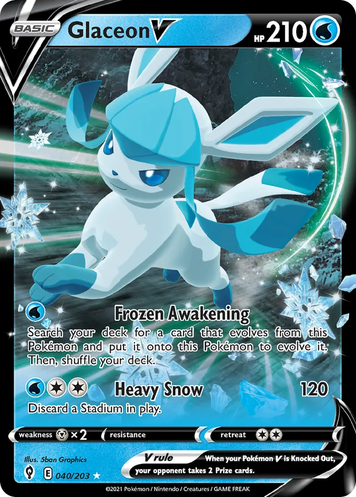 Sword & Shield—Evolving Skies 영어판 Glaceon V 40 카드 앞면
