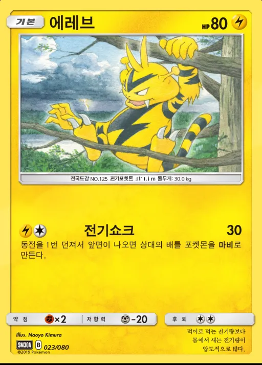 Front of 에레브 23, 썬&문 「랜덤30장덱」 Korean