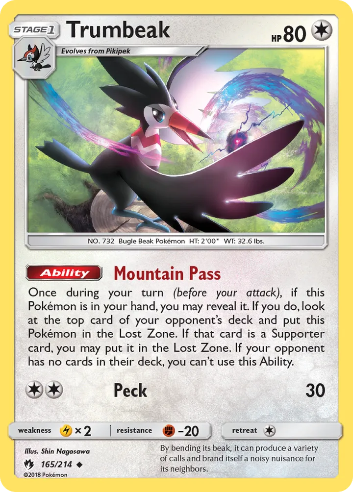 Sun & Moon—Lost Thunder 영어판 Trumbeak 165 카드 앞면