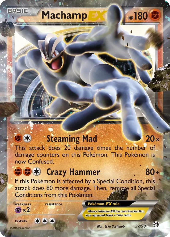 XY—Ancient Origins 英語版 Machamp-EX 37 カード表面