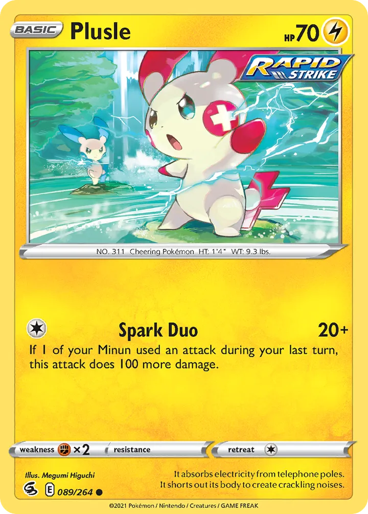 Sword & Shield—Fusion Strike 영어판 Plusle 89 카드 앞면