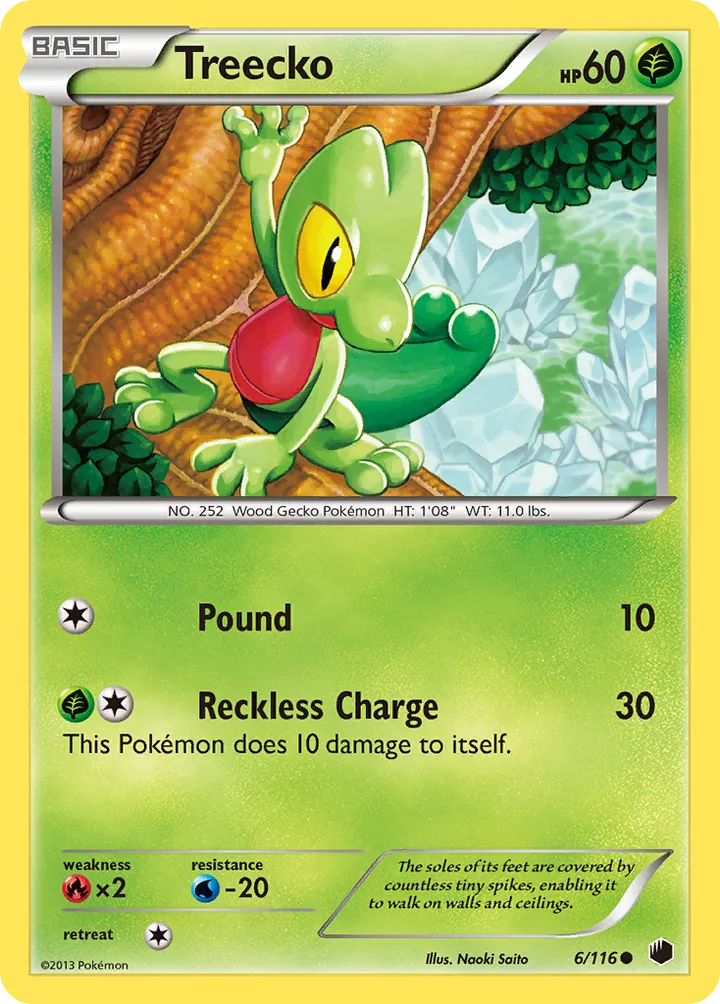 Black & White—Plasma Freeze 영어판 Treecko 6 카드 앞면