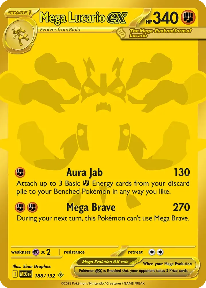 Mega Evolution 英語版 Mega Lucario ex 188 カード表面