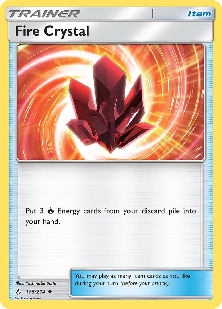 Sun & Moon—Unbroken Bonds 영어판 Fire Crystal 173 카드 앞면
