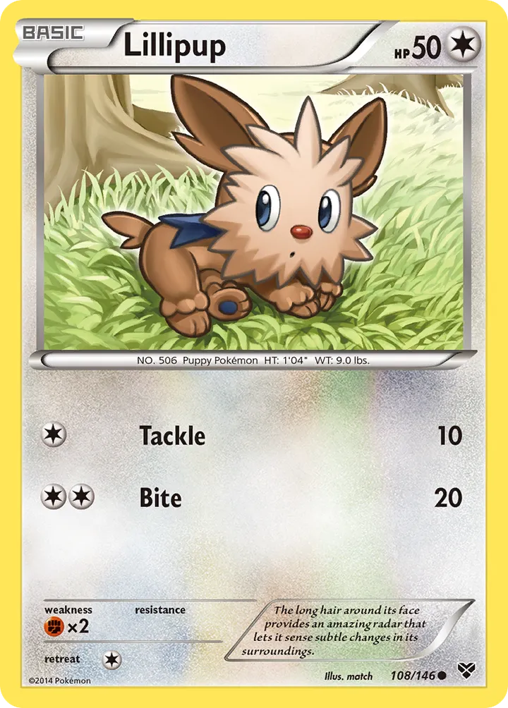 XY 英語版 Lillipup 108 カード表面