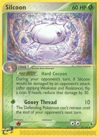 EX Ruby & Sapphire 英語版 Silcoon 43 カード表面