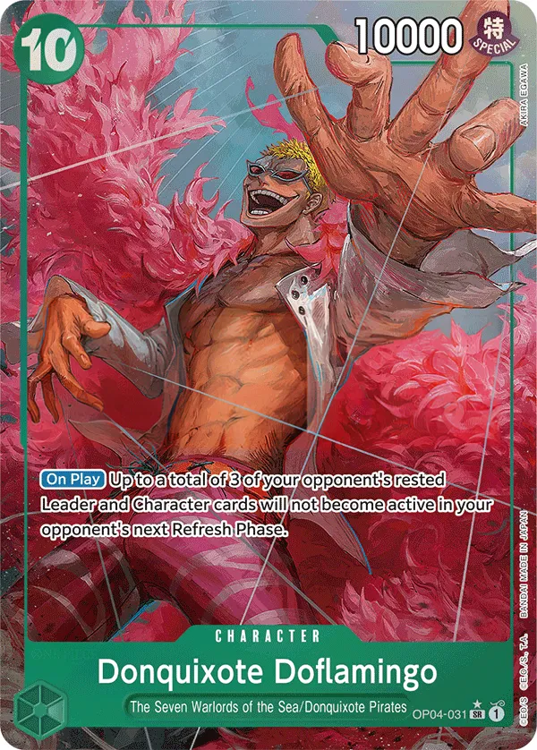 Kingdoms of Intrigue 영어판 Donquixote Doflamingo OP04-031 · 패럴렐 3 카드 앞면