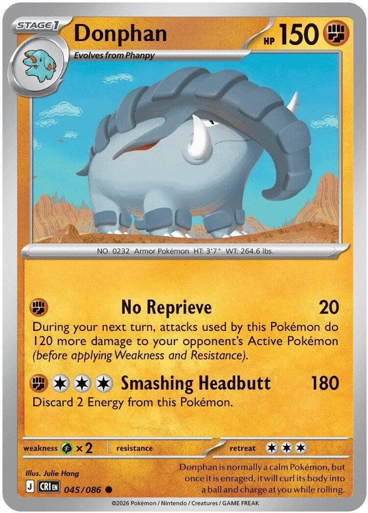 Mega Evolution—Chaos Rising 영어판 Donphan 45 카드 앞면