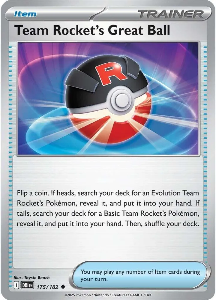 Scarlet & Violet—Destined Rivals 영어판 Team Rocket's Great Ball 175 카드 앞면