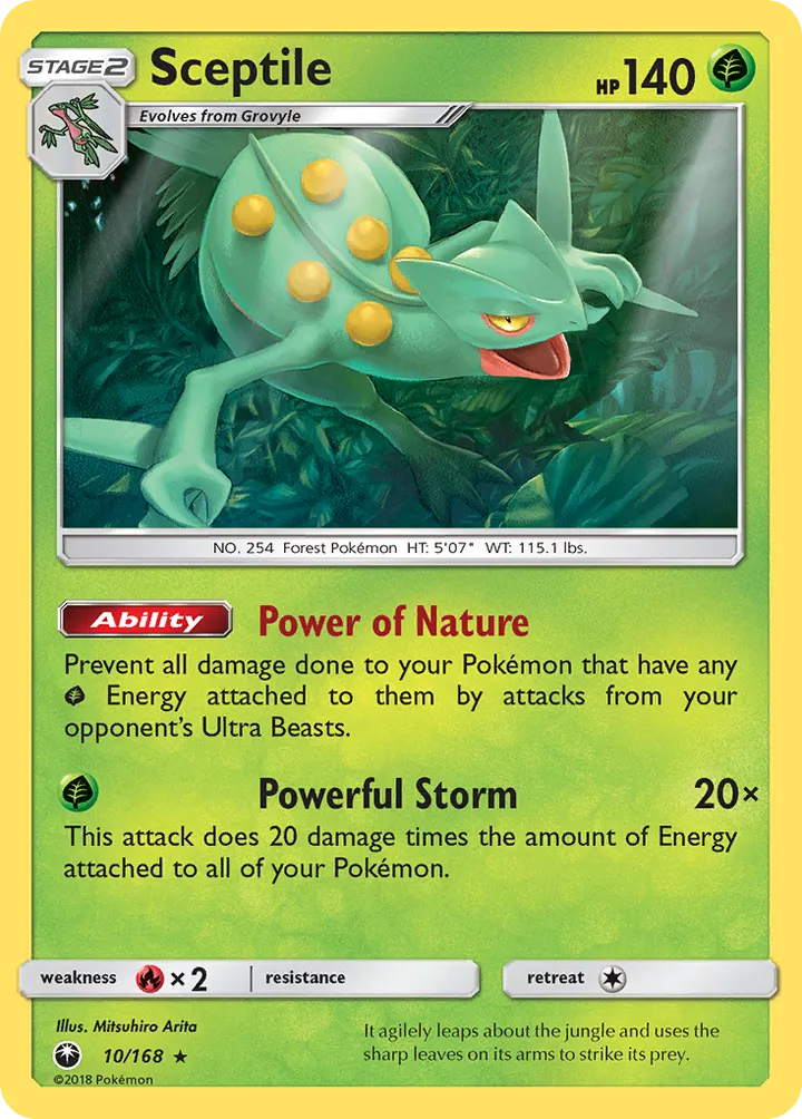 Sun & Moon—Celestial Storm 英語版 Sceptile 10 カード表面