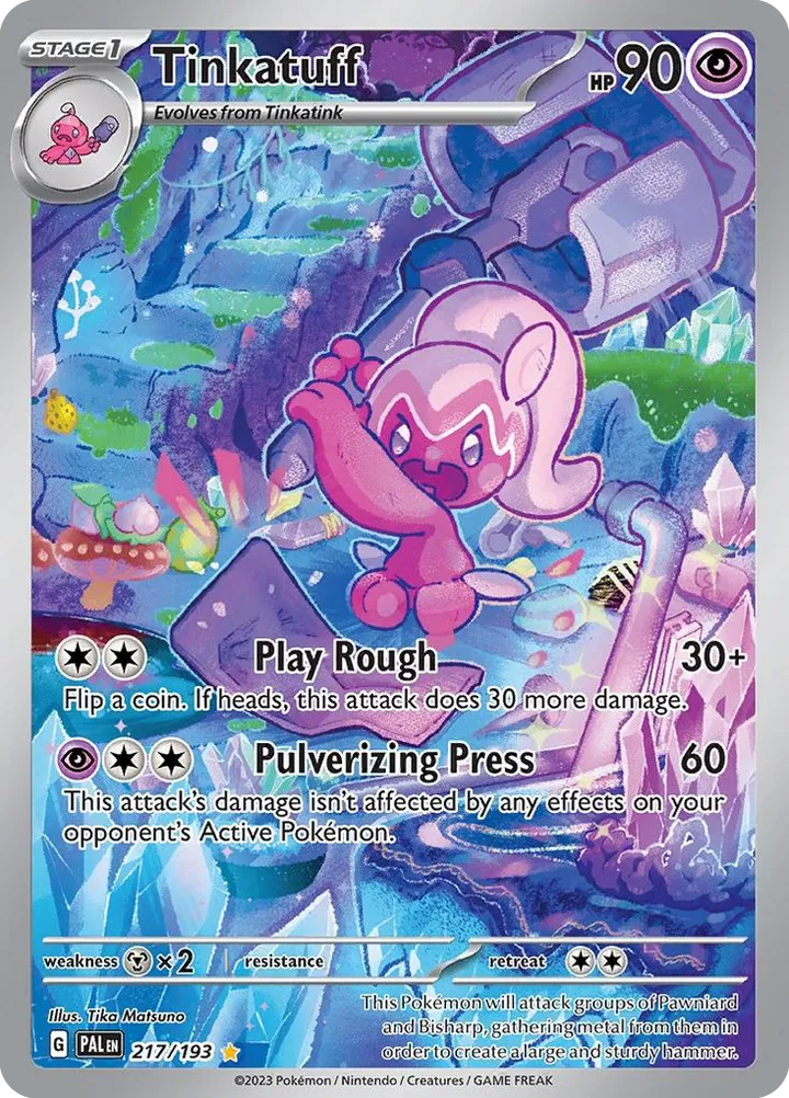 Scarlet & Violet—Paldea Evolved 영어판 Tinkatuff 217 카드 앞면