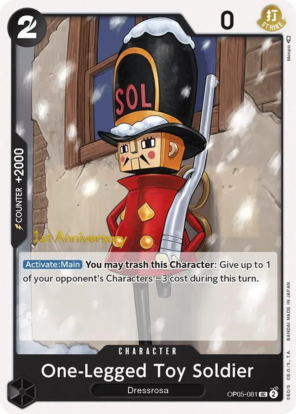 Awakening of the New Era 英語版 One-Legged Toy Soldier OP05-081 · 記念大会 カード表面