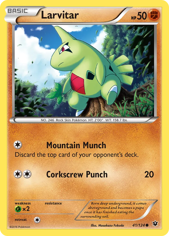 XY—Fates Collide 영어판 Larvitar 41 카드 앞면