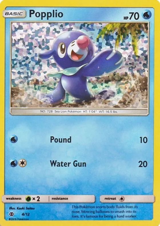McDonald's Collection 2017 영어판 Popplio 4 카드 앞면