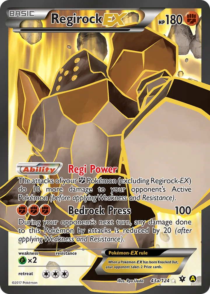 XY—Fates Collide 英語版 Regirock-EX 43a カード表面