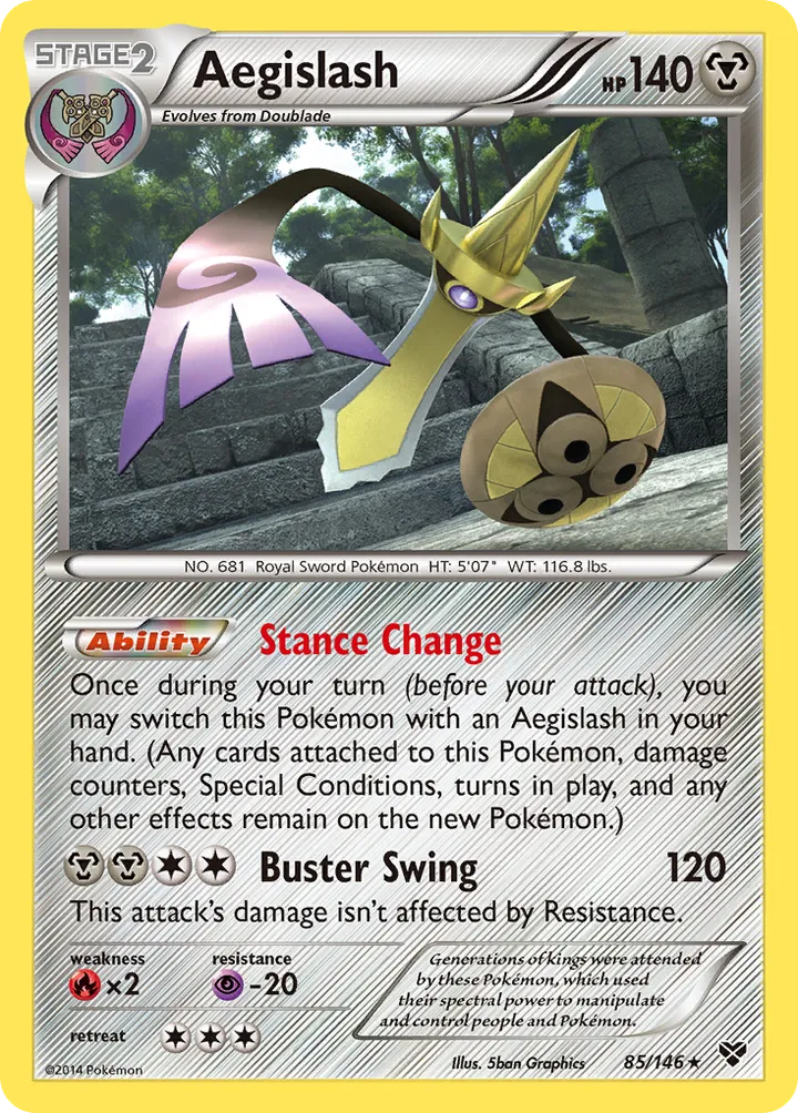 XY 영어판 Aegislash 85 카드 앞면