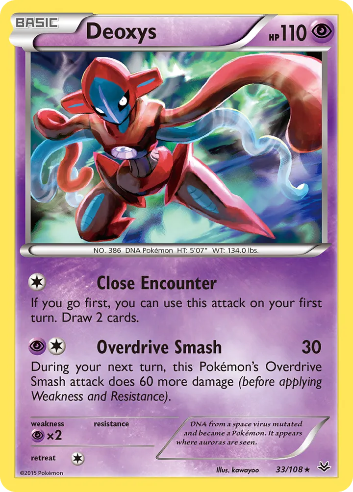 XY—Roaring Skies 영어판 Deoxys 33 카드 앞면