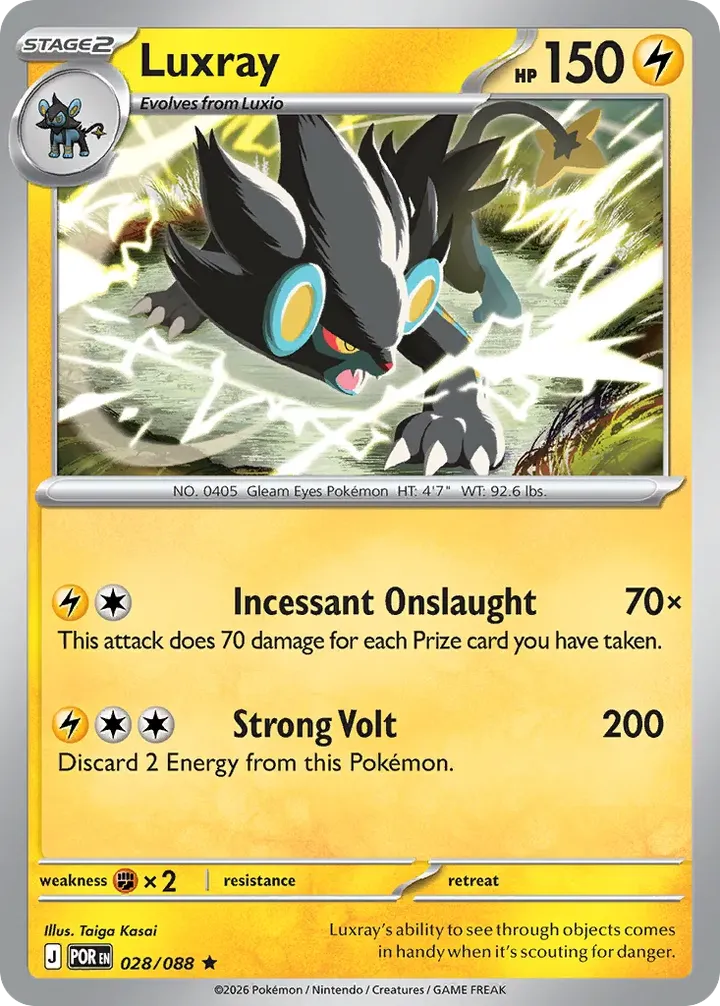 Mega Evolution—Perfect Order 英語版 Luxray 28 カード表面