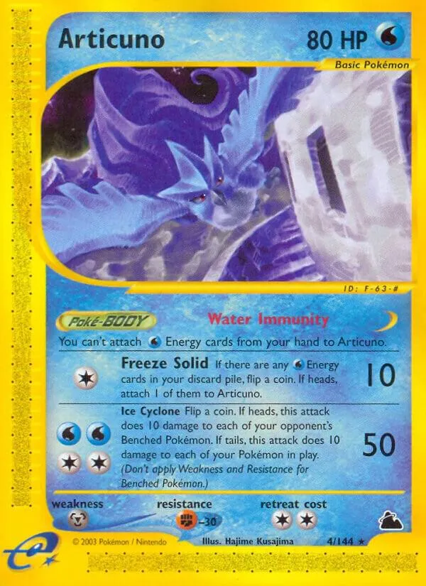 Skyridge 영어판 Articuno 4 카드 앞면