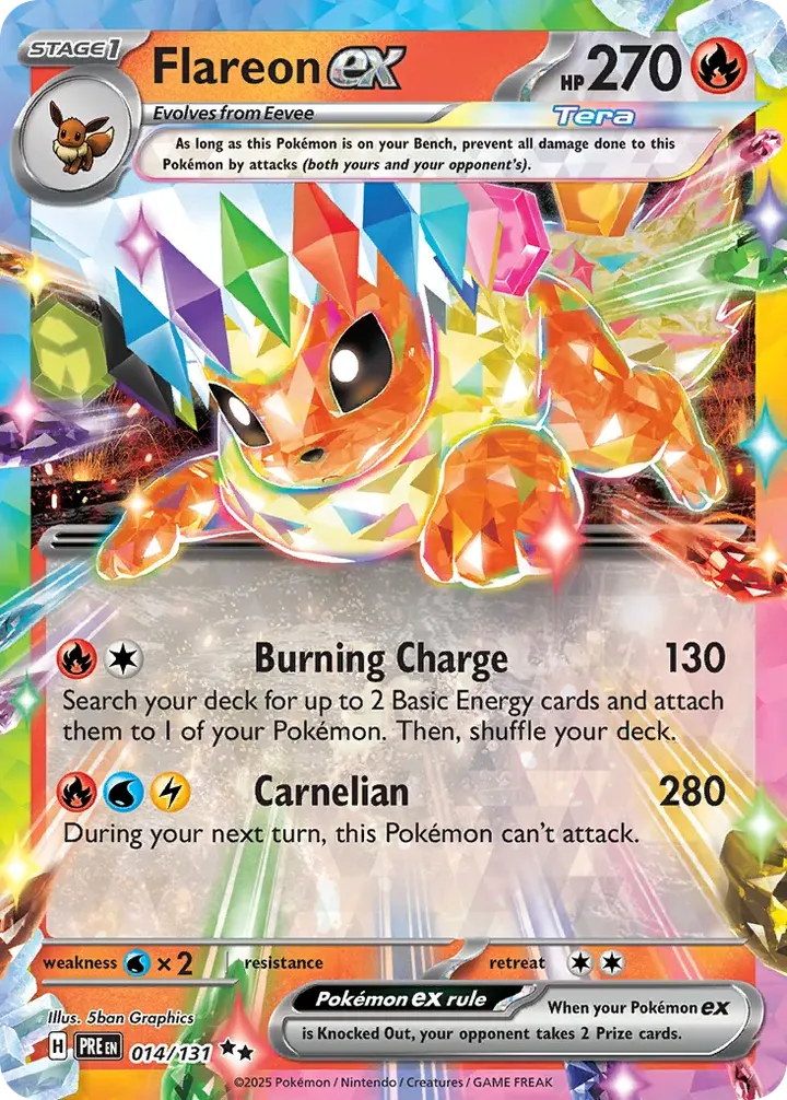Scarlet & Violet—Prismatic Evolutions 英語版 Flareon ex 14 カード表面
