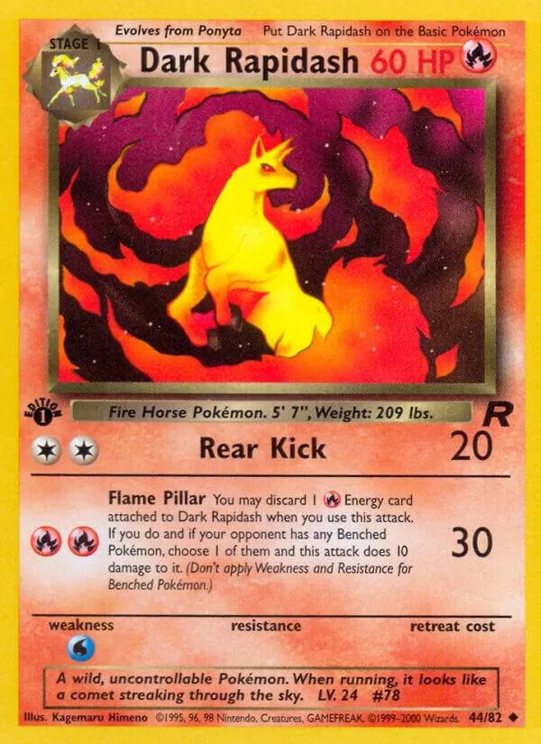 Team Rocket 英語版 Dark Rapidash 44 カード表面