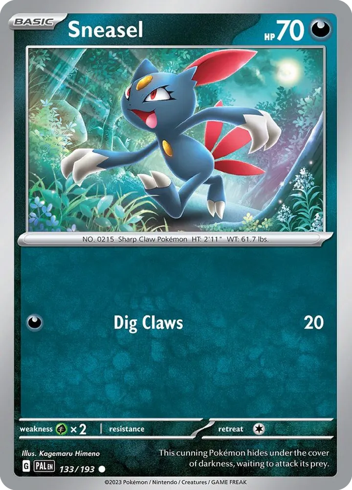 Scarlet & Violet—Paldea Evolved 영어판 Sneasel 133 카드 앞면