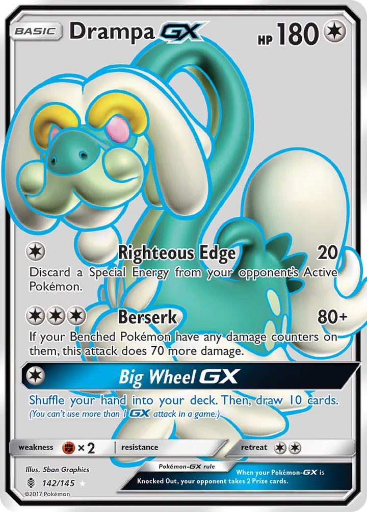 Sun & Moon—Guardians Rising 英語版 Drampa-GX 142 カード表面