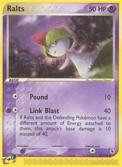 EX Ruby & Sapphire 英語版 Ralts 68 カード表面
