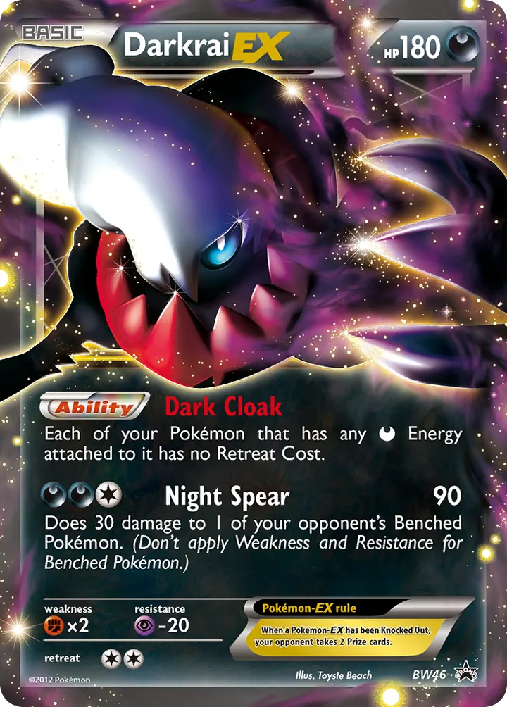 BW Black Star Promos 영어판 Darkrai-EX BW46 카드 앞면